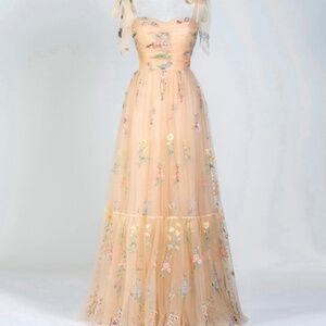 Floral embroidered gown